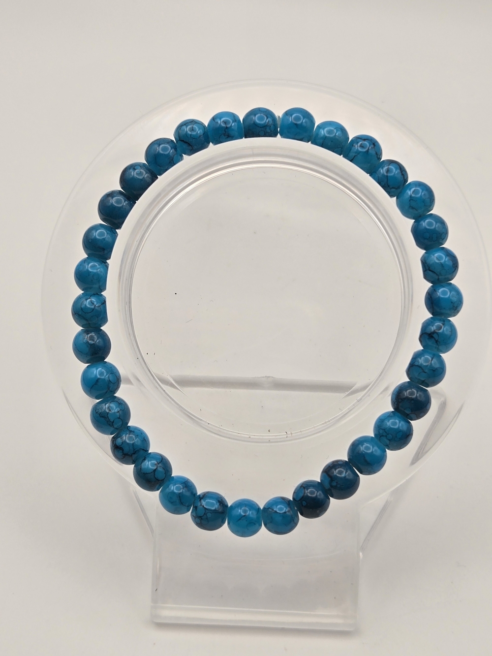 6mm Turquoise Beaded Stretch Bracelet - Women Jewelry